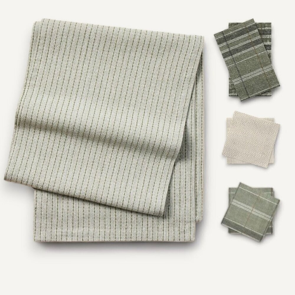 Hearth & Hand Magnolia 4pc Textured Stripe Table Runner & Paper Napkin Set 2023